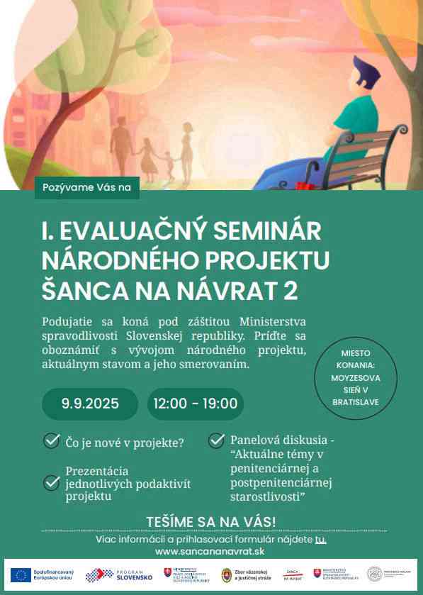 Fotografia tlačovej správy Oznam pre médiá o akreditácii na I. evaluačný seminár národného projektu „Šanca na návrat 2“
