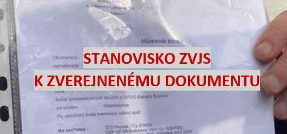 Fotografia článku Stanovisko ZVJS k dokumentu zverejnenom právnym zástupcom rodiny zosnulého