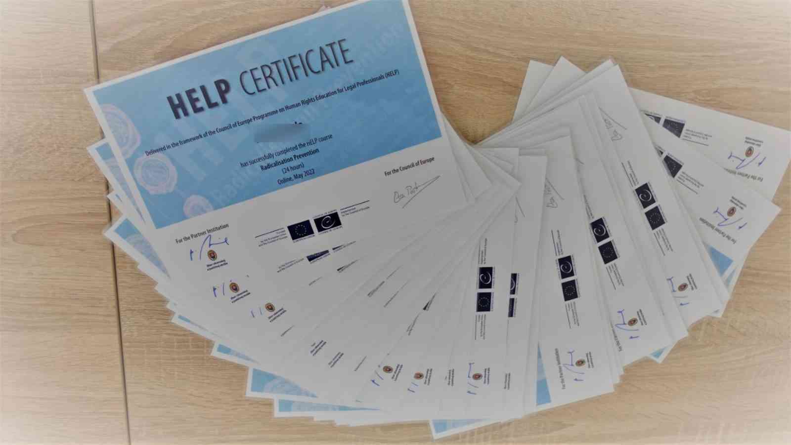 Fotografia článku Ukončenie HELP kurzu Rady Európy „Prevencia radikalizácie“ 