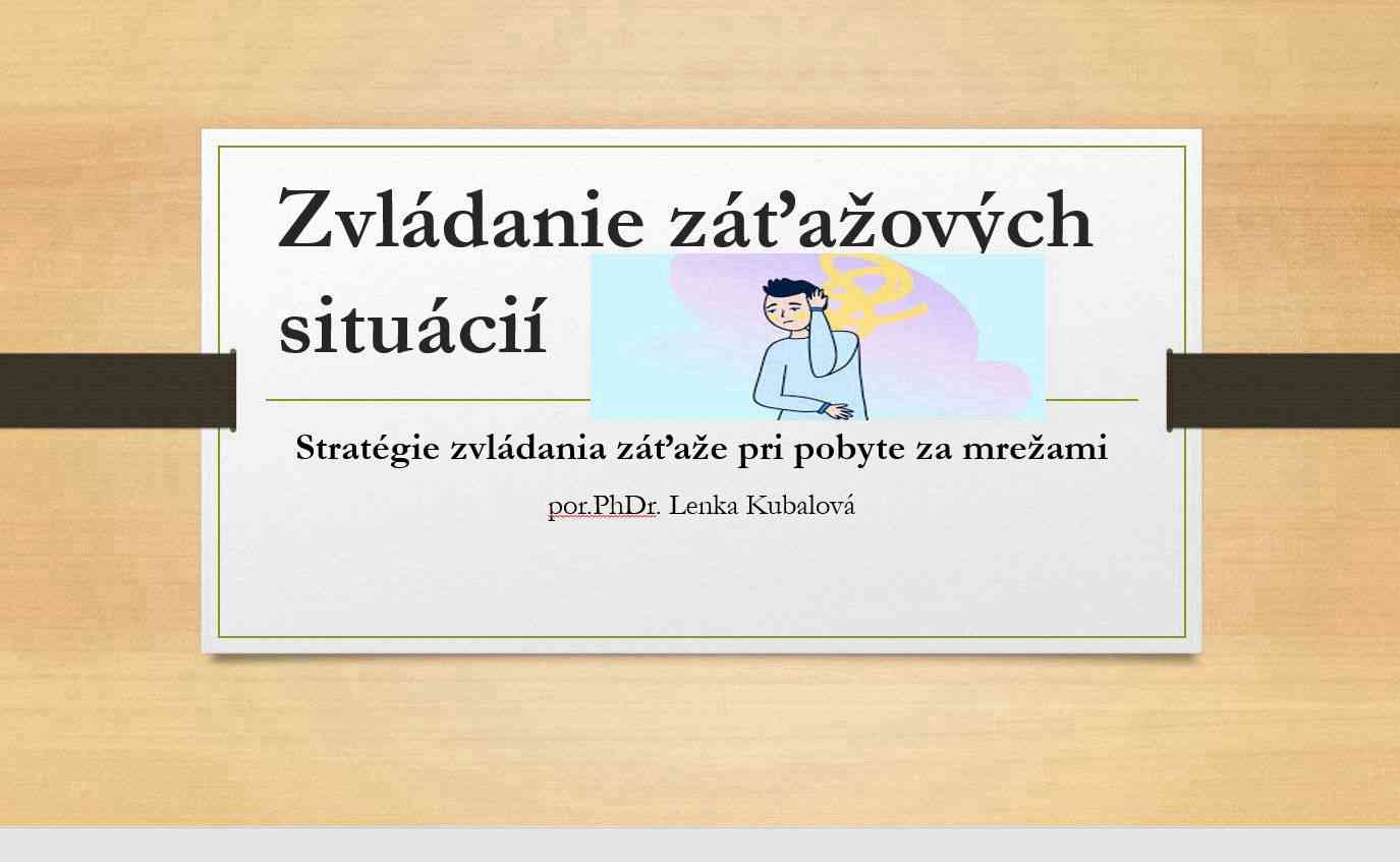 Fotografia článku Stratégie zvládania záťaže pri pobyte za mrežami